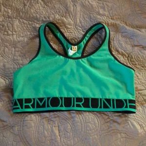 UA green sports bra size L